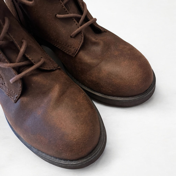 American Eagle Outfitters Brown Faux Leather Knit Top Boots Women’s Size 9 - Picture 2 of 9